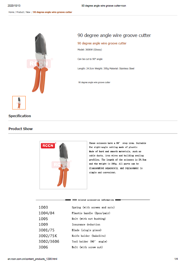 90 degree angle wire groove cutter